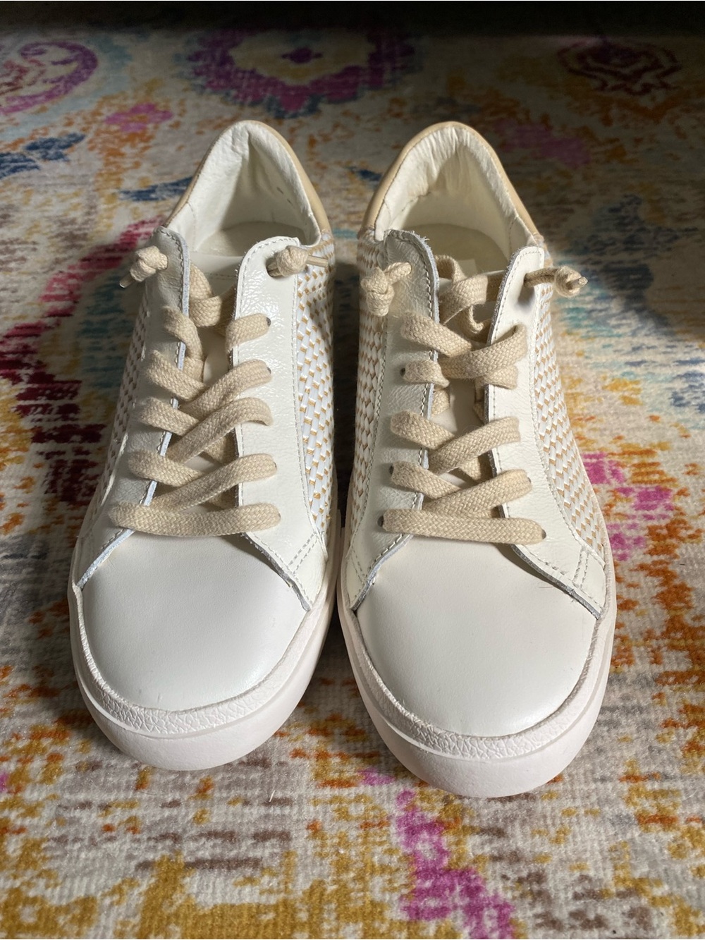 NWOT Dolce Vita Cream & White Lace-Up Women's Sneakers